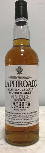 Laphroaig single malt whisky, December 1989, aged 17 years,