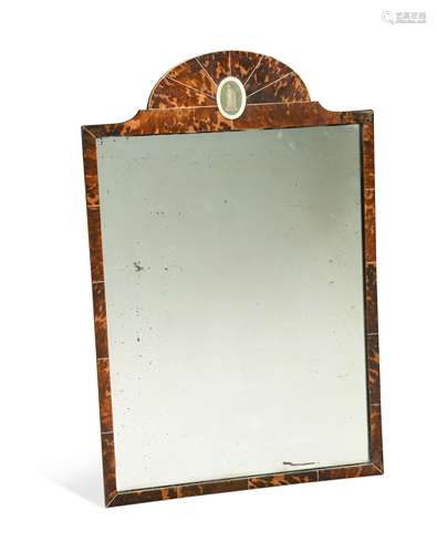 A tortoise shell and bone strung easel mirror,