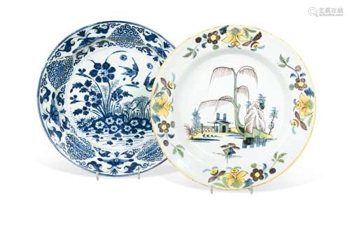 An 18th century Delft polychrome charger,