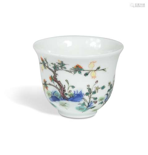 A small Chinese porcelain 'month' cup,