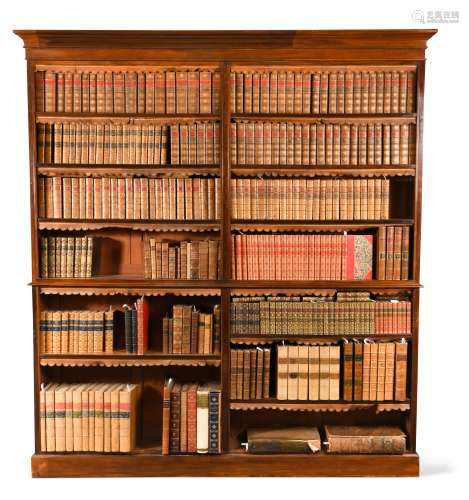 A late Victorian/Edwardian mahogany open front bookcase,