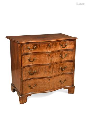 A George III mahogany serpentine chest,