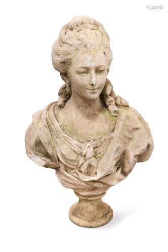 A white marble bust of a maiden, Italian, 18th century,