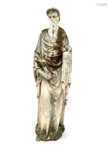 A Seventeenth Century limestone figure of a Saint or Apostle...