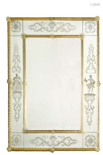 A Venetian style wall mirror, 20th century,