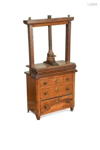A Victorian ash and elm ladies' flower press,