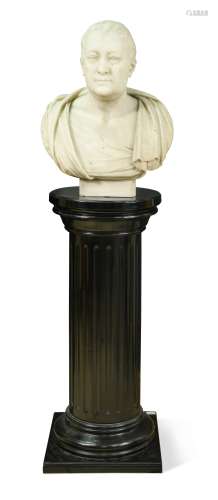 A carved marble bust of The Hon Edward Willes, late 18th or ...