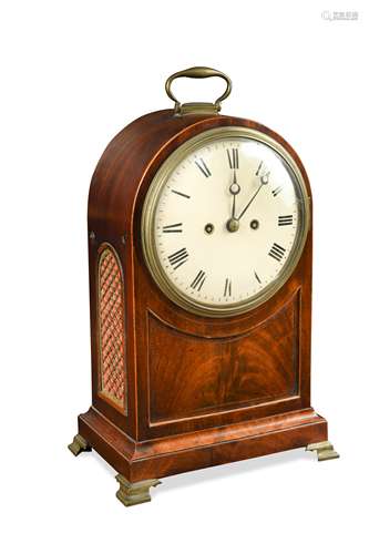 A late Georgian mahogany bracket clock,