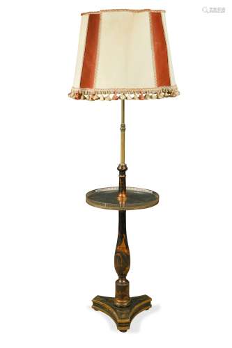 A Chinoiserie decorated standard lamp,