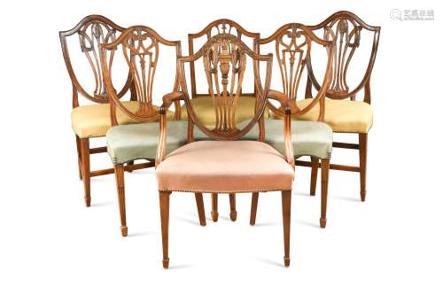 A collection of six mahogany dining chairs, late 18th centur...