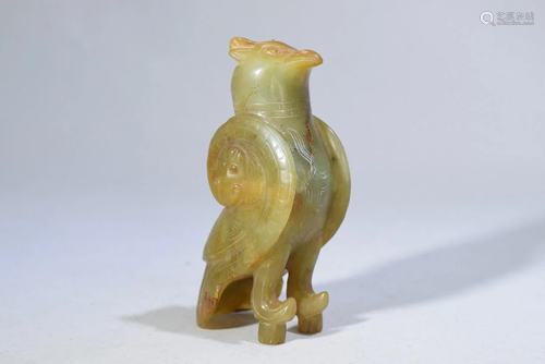 A Jade Standing Eagle Figure Ornament