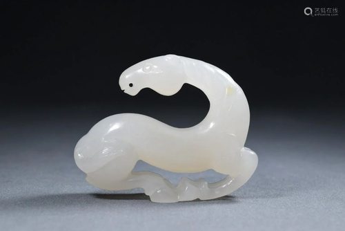 A White Jade Horse Figure Statue