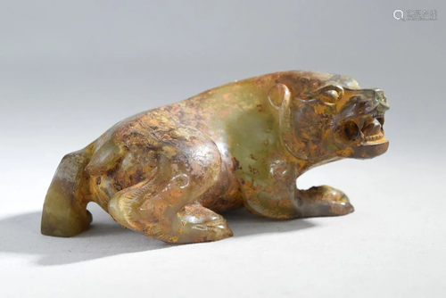 A Jade Bear Figure Ornament