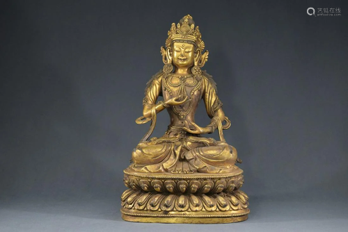 A Gilt Bronze Buddha Figure Statue