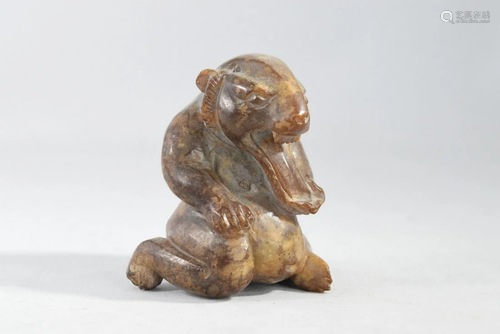 A Jade Bear Figure Ornament