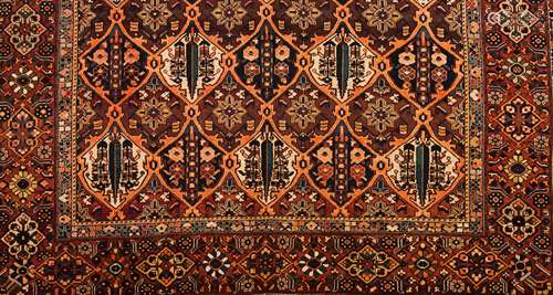 A Bakhtiari rug, IranWool and cotton Floral geometric patter...