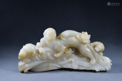 A White Jade Dragon on the Water Pen Holder