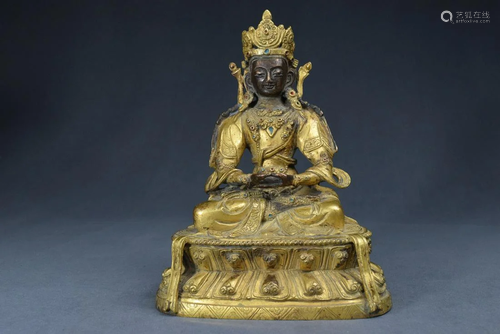 A Gilt Bronze Buddha Figure Statue