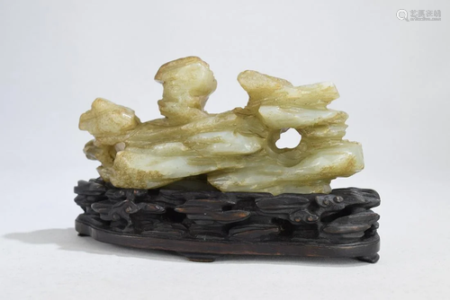 A Jade Carved Lingbi Stone Shape Statue Ornament