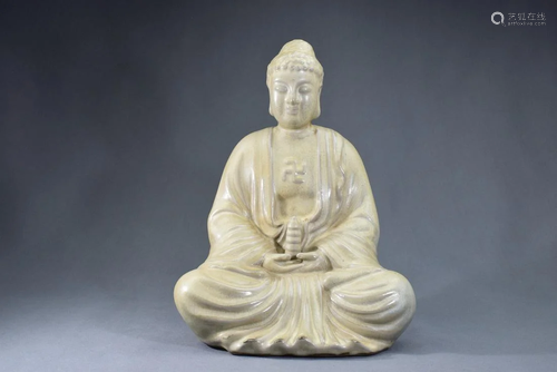 A White Glazed Porcelain Figure Statue