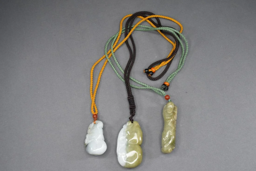 A Group Jadeite Pendant Necklace