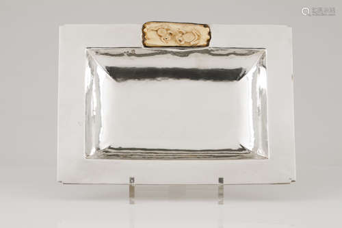 A Luis Ferreira traySilver Rectangular shaped of hammered de...