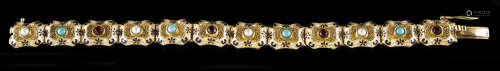 A braceletPortuguese gold Chiselled decoration enamelled in ...
