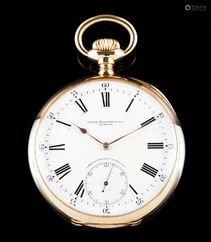 A Gondolo Patek PhilippeGold case 750/1000 White enamelled d...