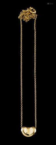 A Tiffany & Co. necklaceGold mesh with small pendant Signed ...