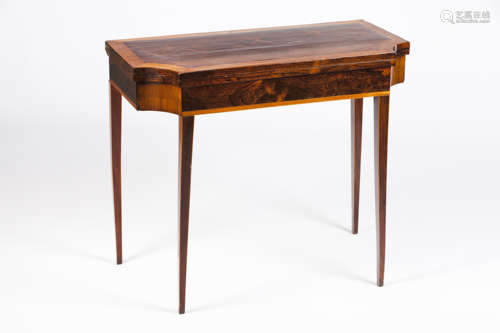 A D. Maria games tableRosewood, satinwood and rosewood venee...