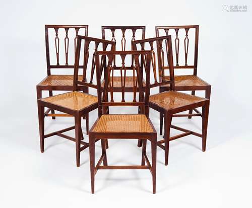 A set of six D.Maria style chairsMahogany Pierced backs and ...