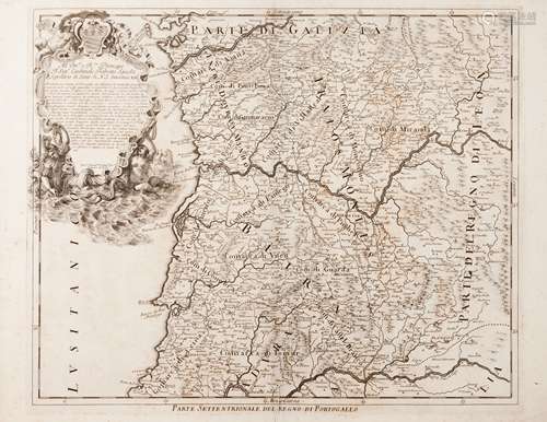 A Baroque map of the Kingdom of PortugalPrinted on two leave...