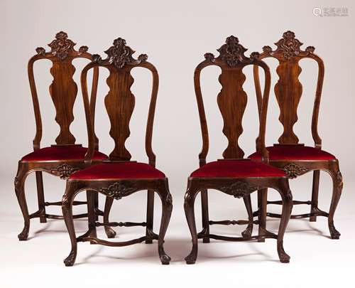 A set of four D.José (1750-1777) chairsBrazilian Mahogany Sc...