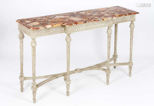A Louis XV style console tablePainted wood Carved decoration...
