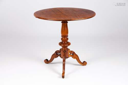 A tripod tableMahogany Carved shaft and feet Portugal, 19th ...