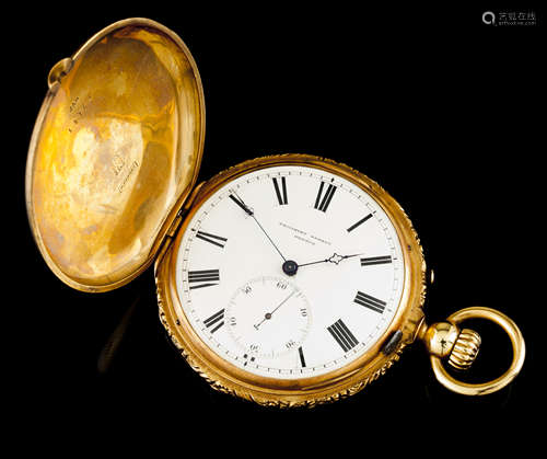 A Philibert Perret pocket watchGold 750/1000 White dial of R...