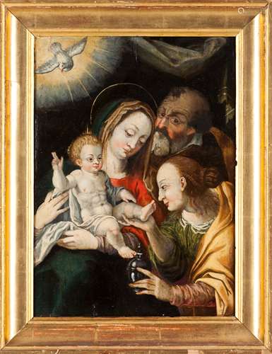 European school, 16th / 17th centuryThe Holy Family with Sai...