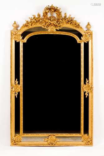 A large Napoleon III mirrorCarved and gilt wood and gesso Lo...