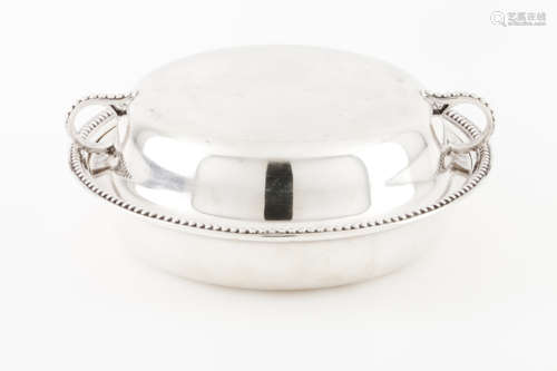 A vegetable dishPortuguese silver Plain body of two handles ...