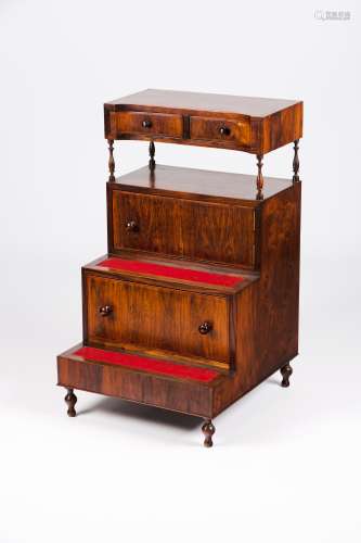 A library stepsRosewood Three drawers and enclosed compartme...