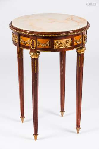 A Louis XVI style occasional tableMahogany and other woods G...