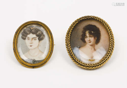 European school, 19th/20th centuryPortraits of ladies Two gi...