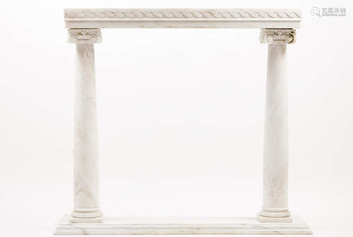 A classical style fireplaceWhite marble Europe, 20th century...