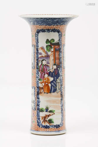 A cylindrical vaseChinese export porcelain Polychrome decora...