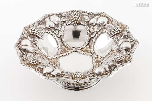 A small fruit bowlPortuguese silver Profuse raised decoratio...