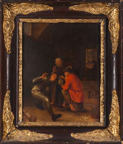 Flemish schoolAn interior scene Oil on board24,5x18,5 cm