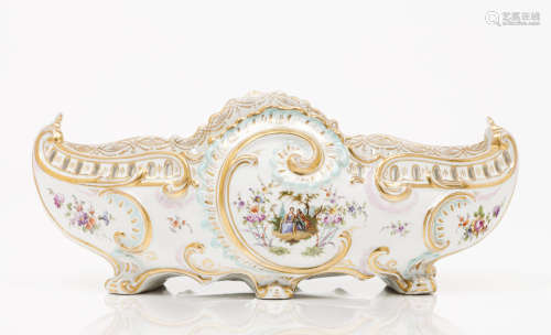 A flower bowlEuropean porcelain Polychrome and gilt decorati...