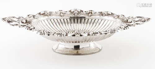 A footed fruit bowlPortuguese silver Elliptic shaped body of...