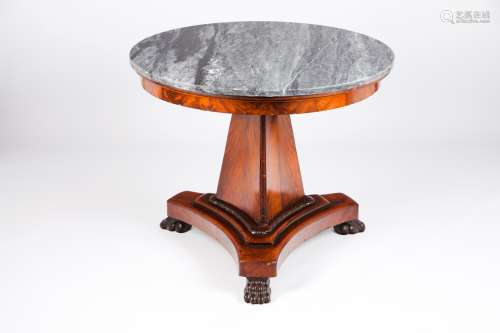 An Empire style gueridonSolid, veneered and burr mahogany Gr...