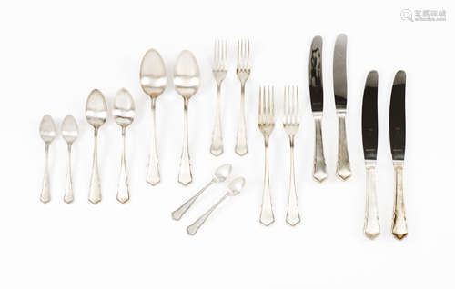 A part 12 covers cutlery set Portuguese silver Plain handles...